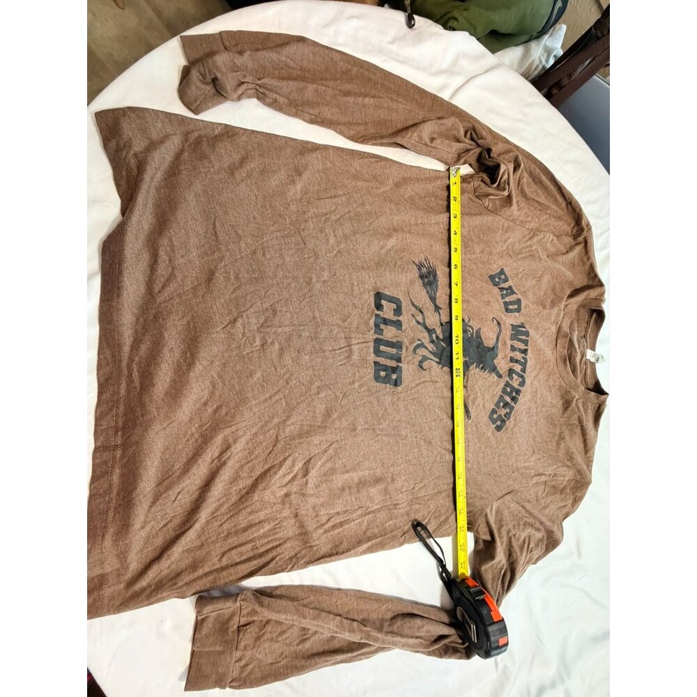 Bad Witches Club Bella + Canvas Brown Long Sleeve Graphic Tee Shirt XL